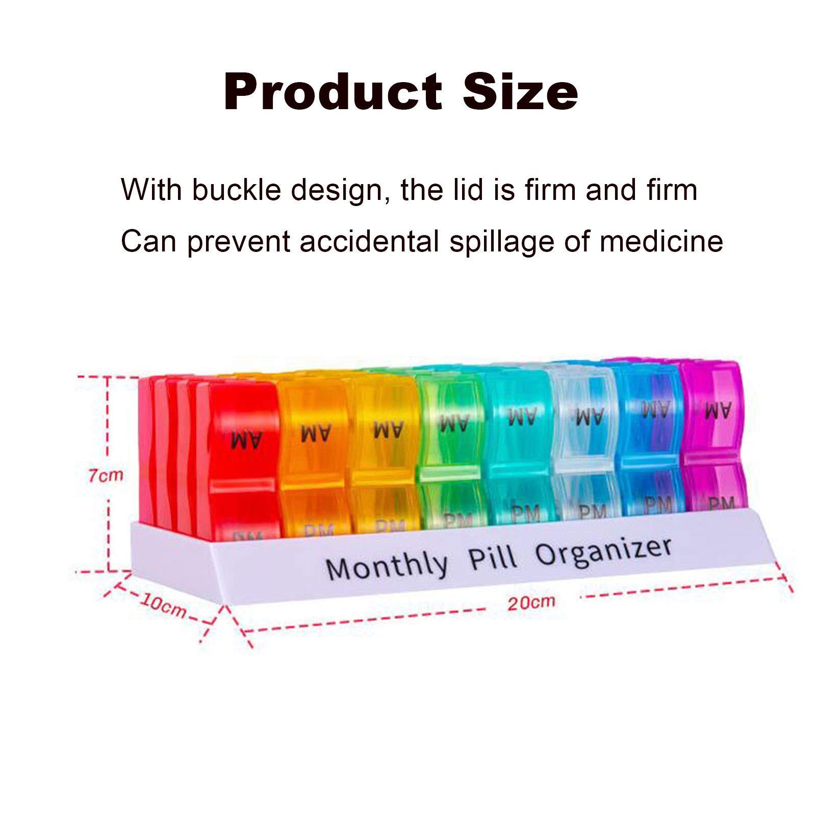 Pastillero organizador para tableta, 31 días, 2 veces con 32 compartimentos grandes, pastillero portátil para vitaminas, suplemento de aceites de pescado