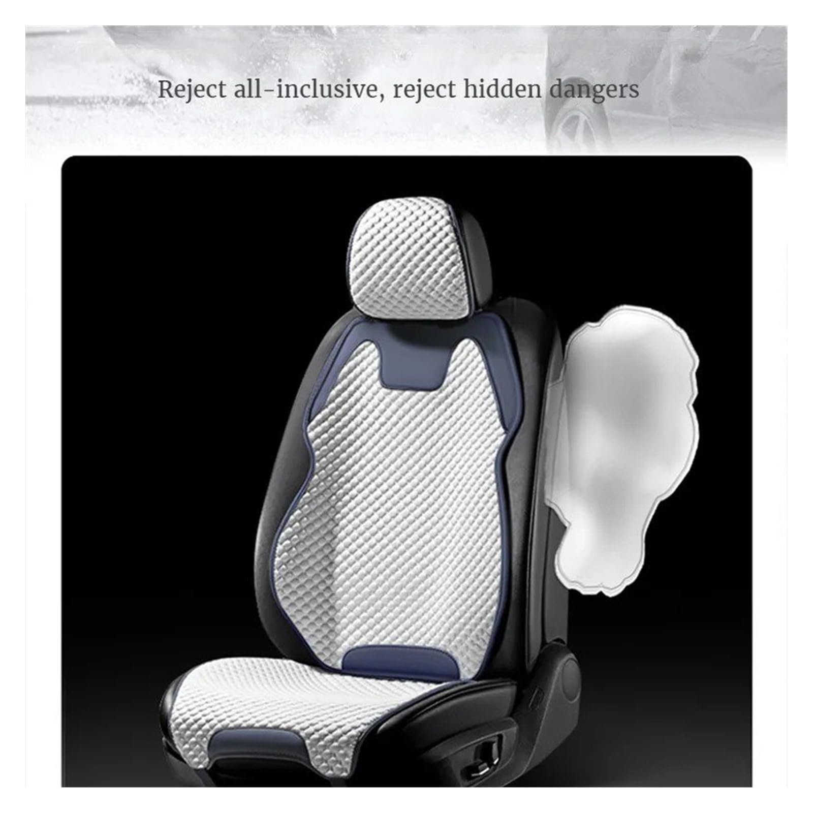 Funda Universal Dividida para Asiento Delantero Coche Cojín Seda Helada, Ventilación Cómoda para Las Cuatro Estaciones Cubre Universal