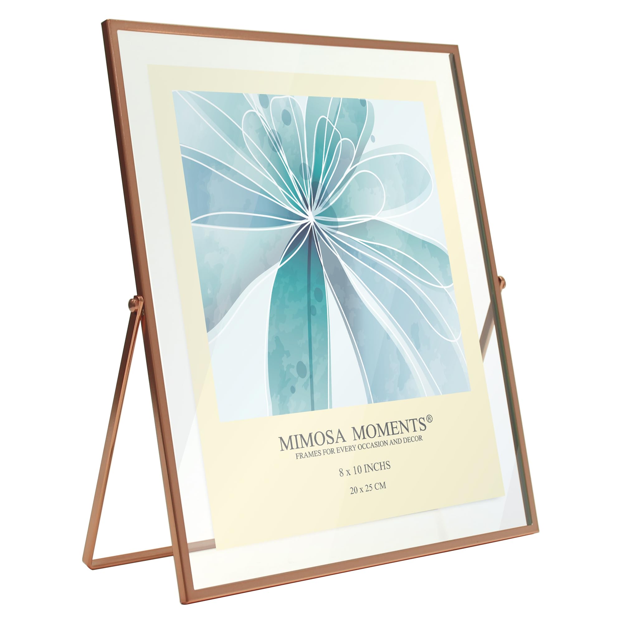 MIMOSA MOMENTS Rose Gold Metal Floating Picture Frame (Rose Gold, 8x10)