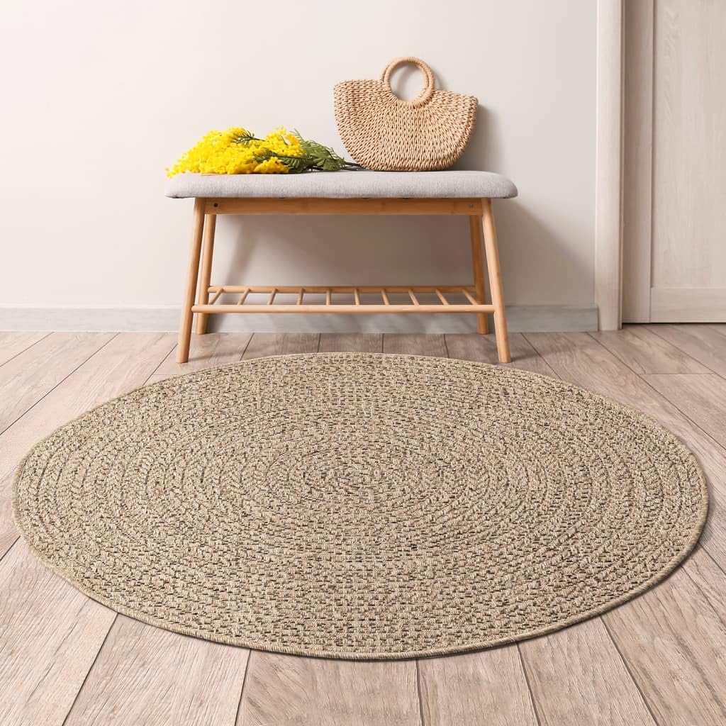 vidaXL Alfombra ZIZUR Apariencia de Yute Interior y Exterior 120 cm