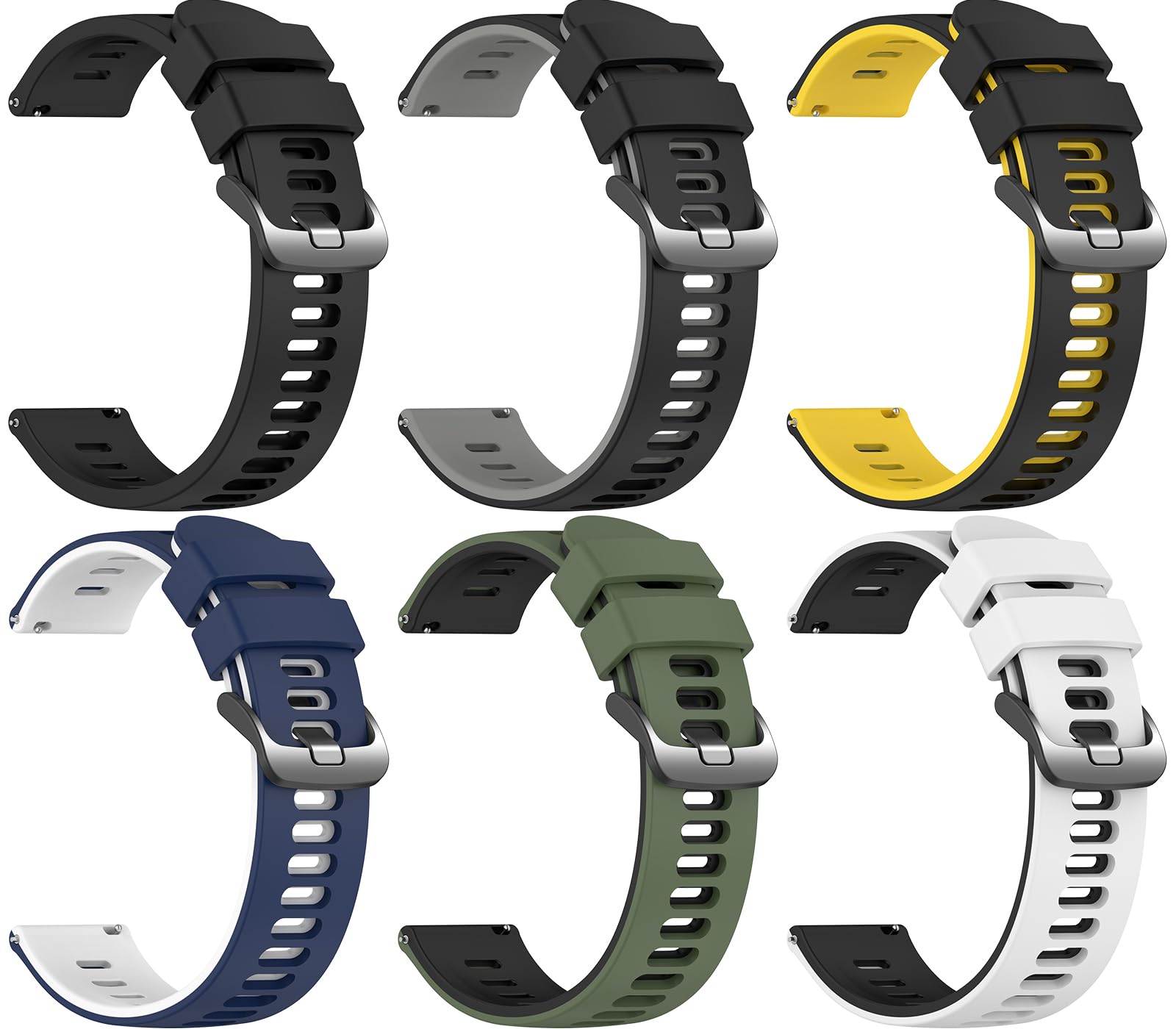 EZMVZKU 22mm Galaxy Watch 3 45mm Band,Soft Silicone Watchbands for Samsung Gear S3 Frontier/Classic/Garmin Forerunner 265/745/Vivoactive 4/Venu 3/2/