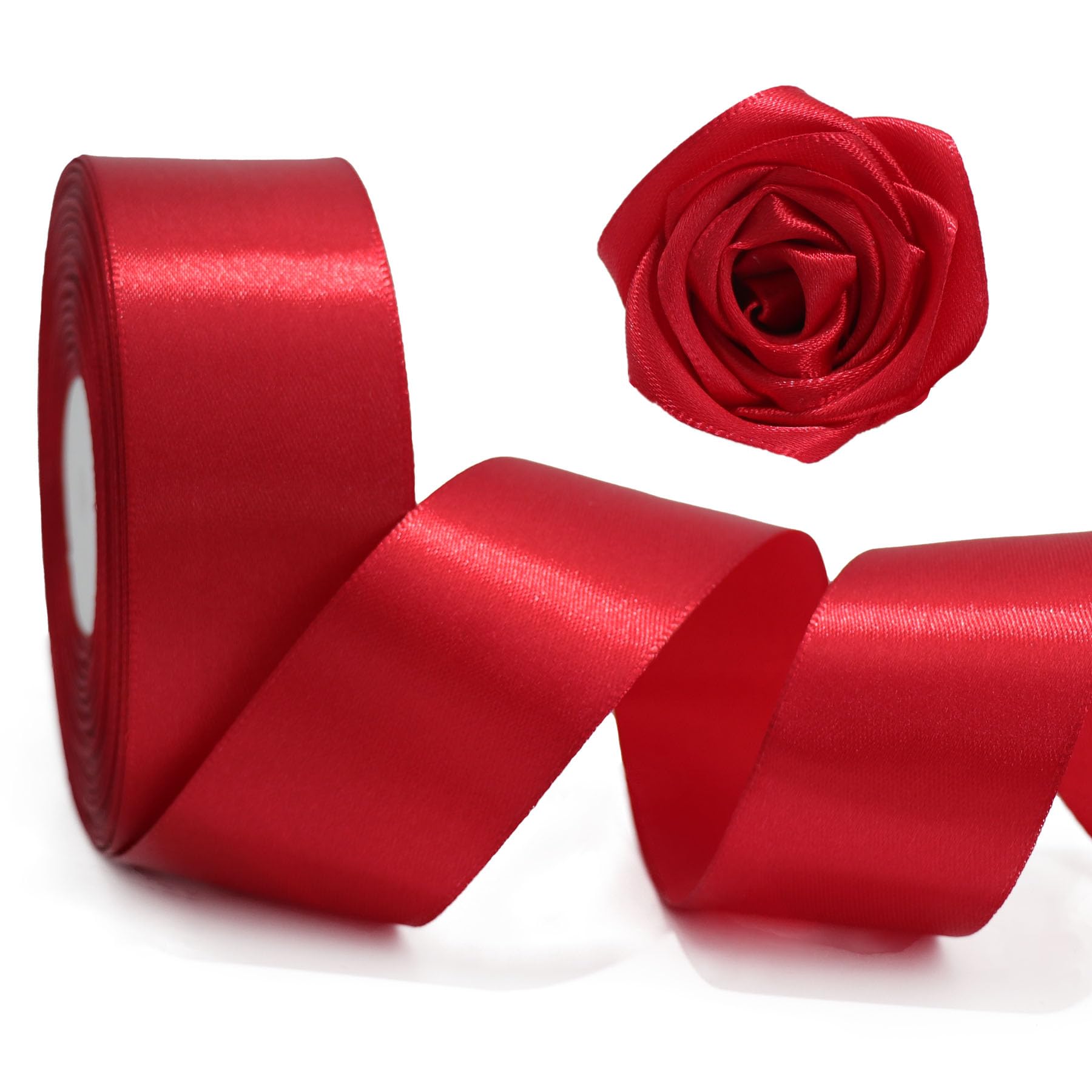 GROWDXZ Red Satin Ribbon 1 1/2 Inch Single Face 30 Yards