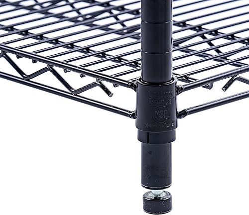Miniatura 7 de Utility Basics Estantería de alambre de 5 niveles negra de 48 x 18 x 72 pulgadas, NSF 4000 libras de capacidad máxima, estante de almacenamiento de