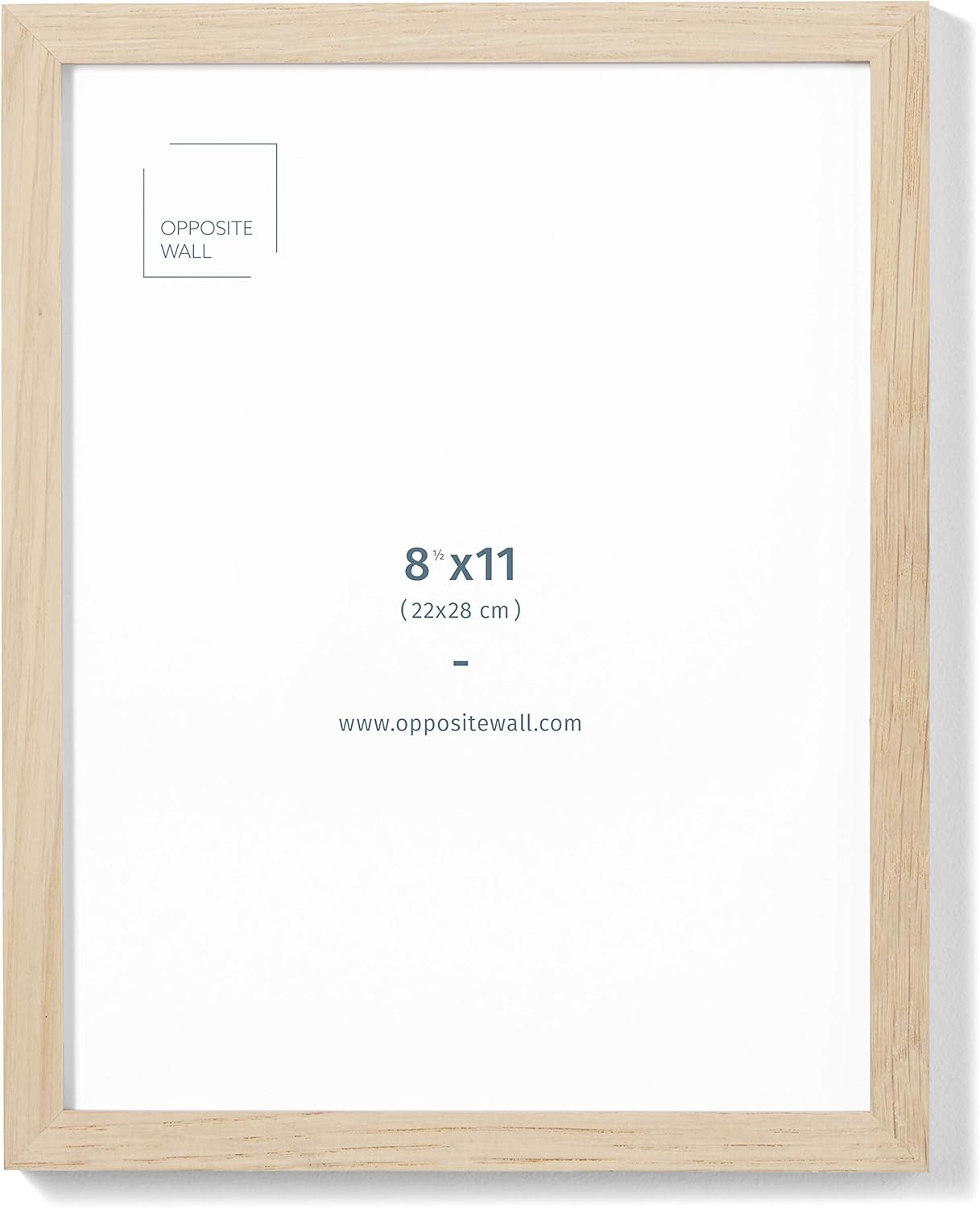 Set of 2, (8.5 x 11 in | 22x28 cm) Natural Solid Oak Wood Picture Frame Poster Frame Wall and Tabletop Photo Frame -
