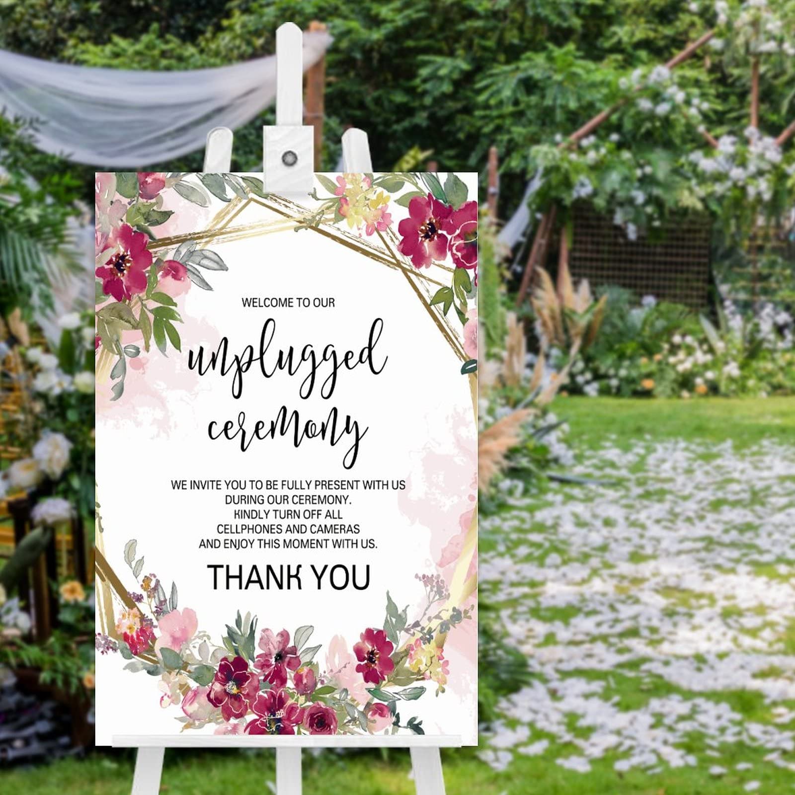 Panneau de bienvenue mariage débranché en bois personnalisé 76x51cm