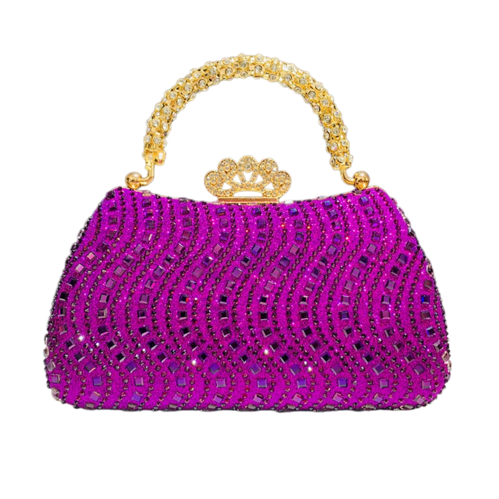 Borsa Clutch di Frizione Serale Incrustata con Maniglia Lo, A Catena Rimovibile per Feste Formali Banchetto Nozze-Champagne