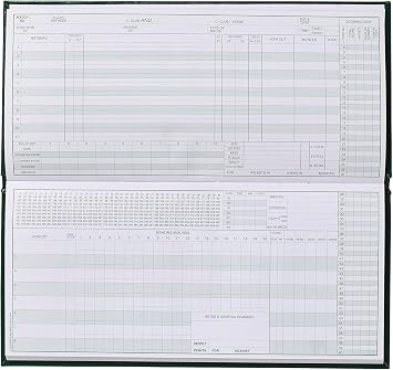 Gunn & Moore GM Cricket Scorebook | Bowling Analysis | Green with Gold GM Logo | 60 or 100 Innings