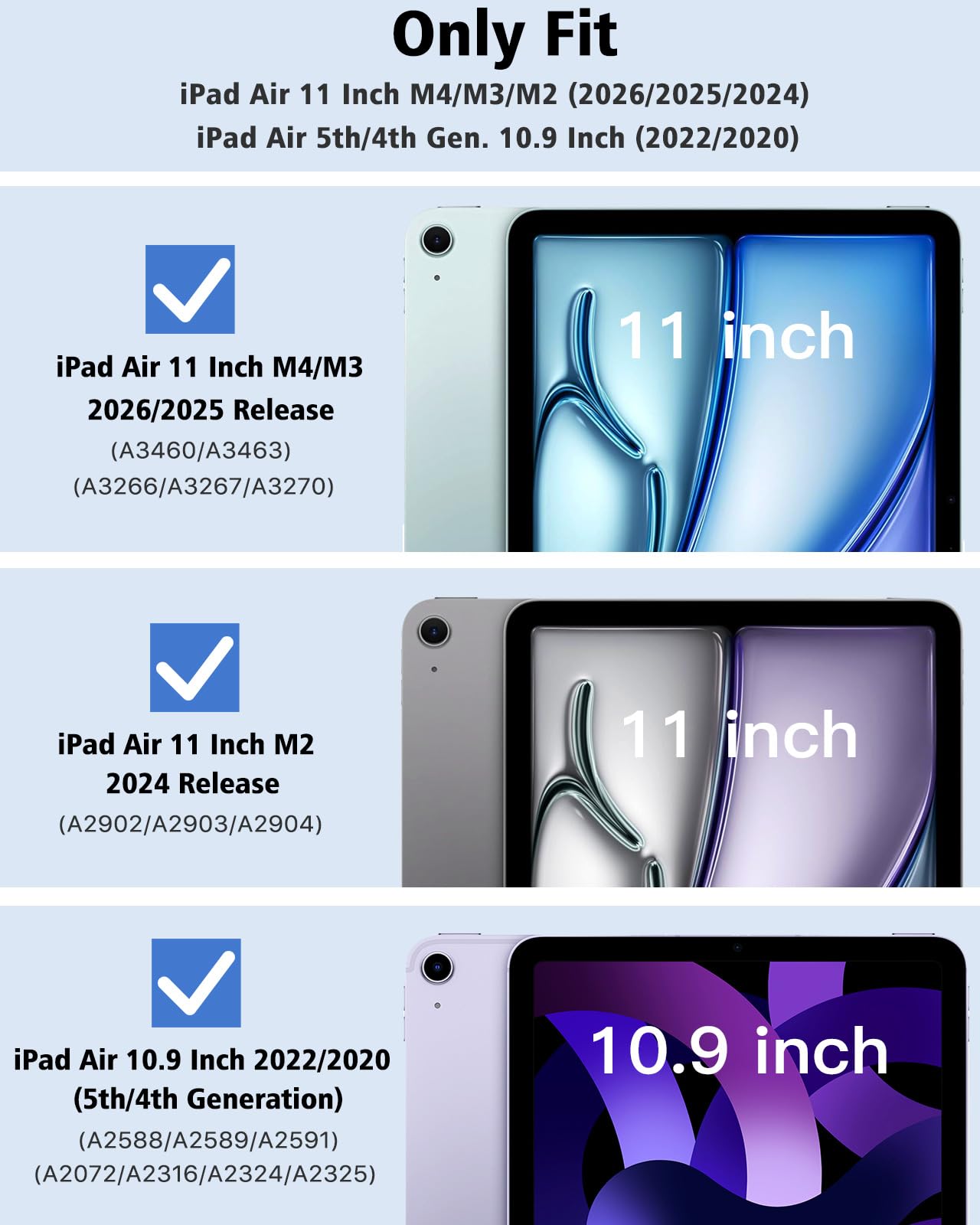 TiMOVO Etui do iPad Air 11 cali (M4/M3/M2-2026/2025/2024) oraz iPad Air 5./4. generacji (2022/2020) 10,9 cala, smukłe miękkie TPU z matowym półprzezroczystym tyłem