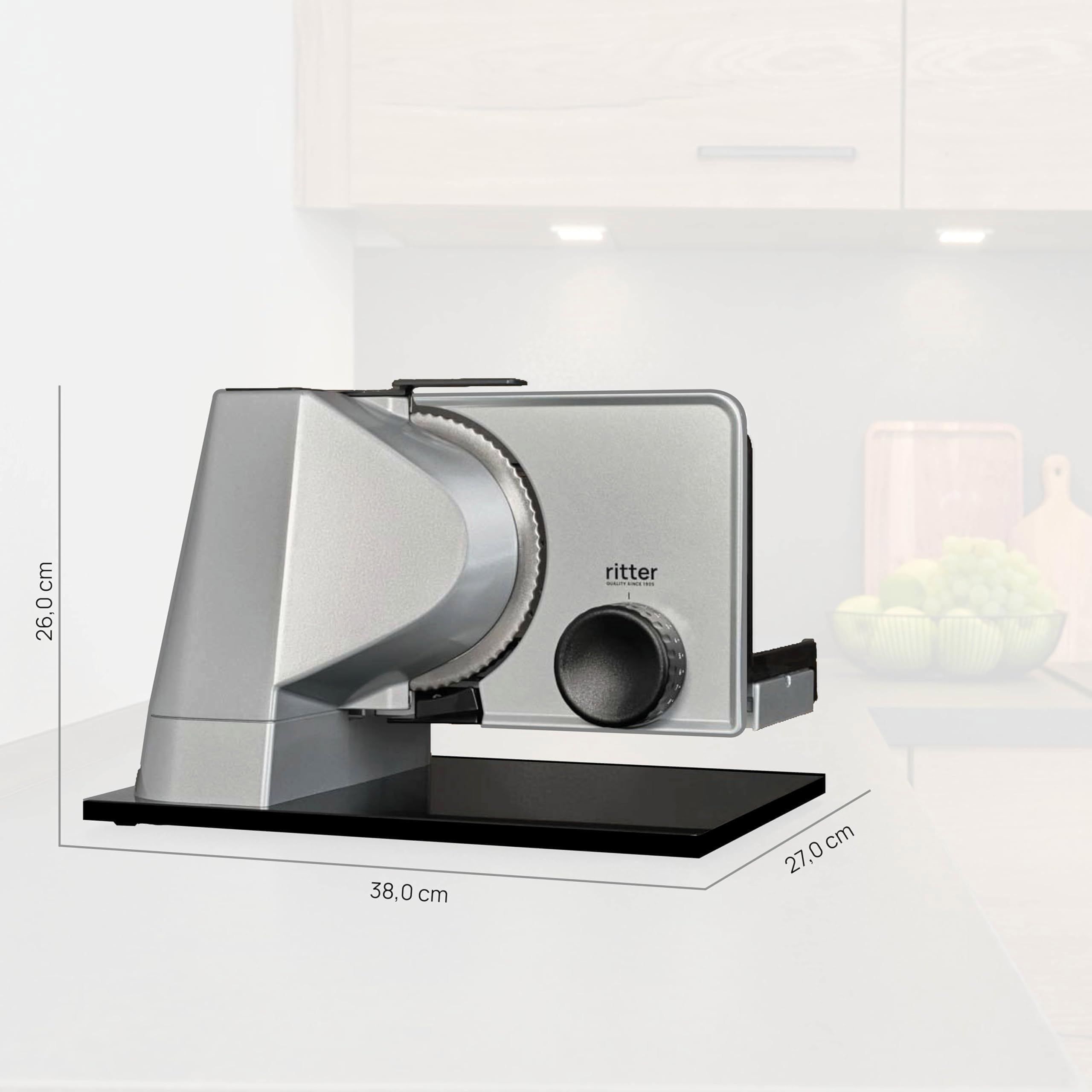 ritter Allesschneider sono 5, elektrischer Allesschneider mit ECO-Motor, made in Germany, Silbermetallic