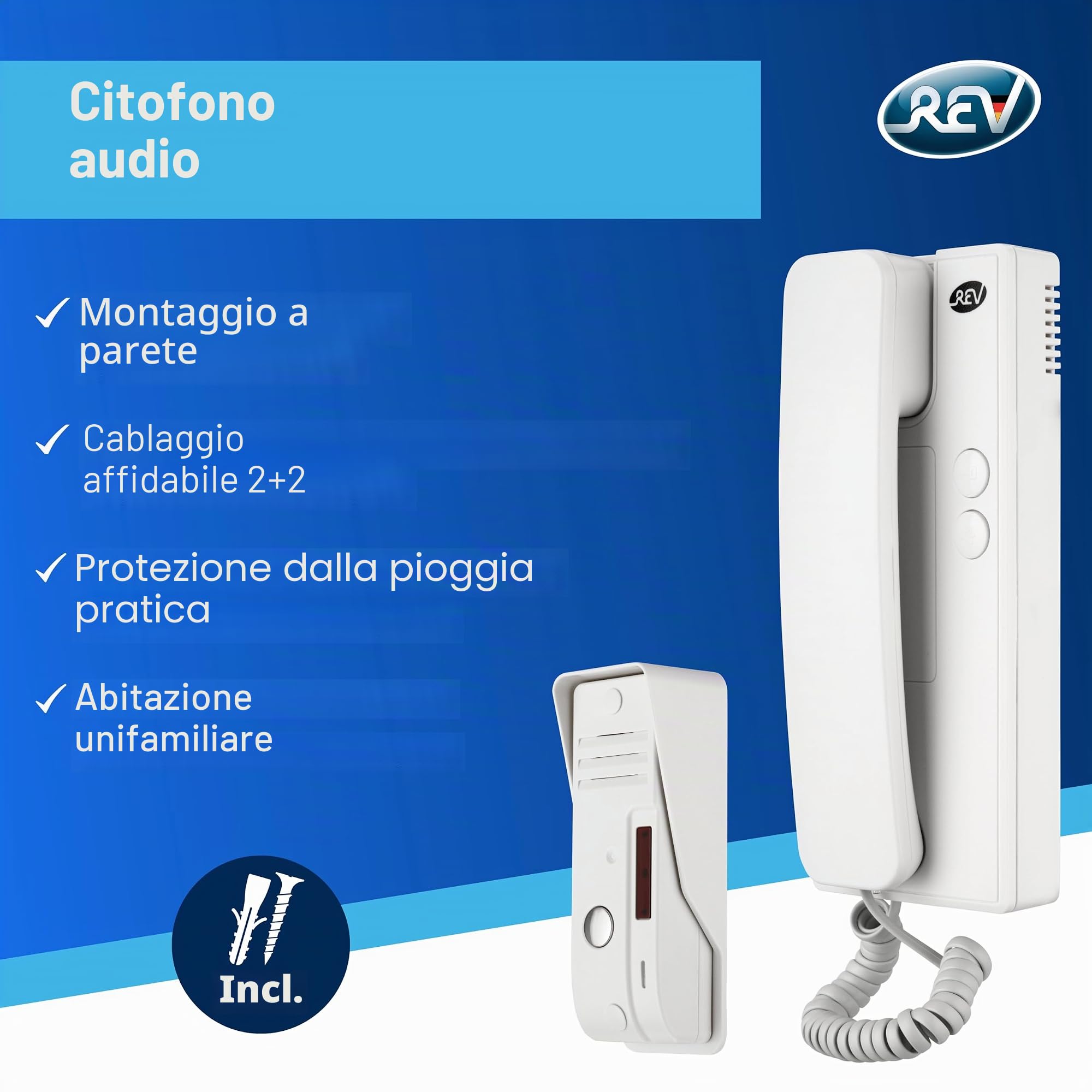 REV Ritter 003003101 - Set citofono base monofamiliare