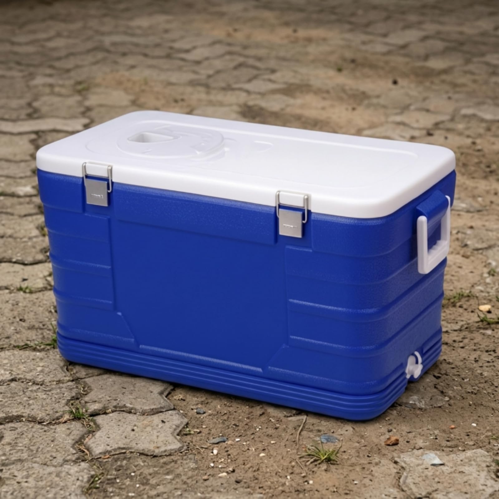 Harilla Frigo Portatile Isotermico da Esterno 52l Ghiacciaia Rigida Contenitore Termico Borsa Termica con Scarico E Presa Rapida Scocca Hdpe Pu con