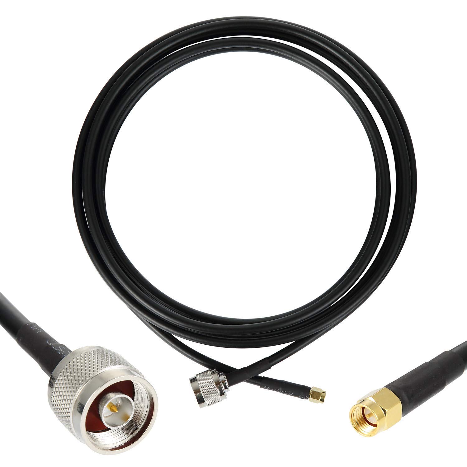3AN? 3 ft Low-Loss Coaxial Extension Cable (50 Ohm) SMA Male to N Male Connector, Copper Coax Cables for 3G/4G/5G/LTE/ADS-B/Ham/GPS/WiFi/RF Radio to Antenna or Surge Arrester Use (Not for TV) (10ft)