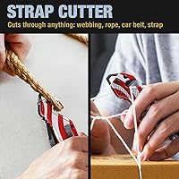 Vista 7 de GOOD WORKER Navaja de bolsillo legal con hoja dentada de 2.95 pulgadas, rompedor de vidrio, cortador de cinturón de seguridad, cuchillos plegables