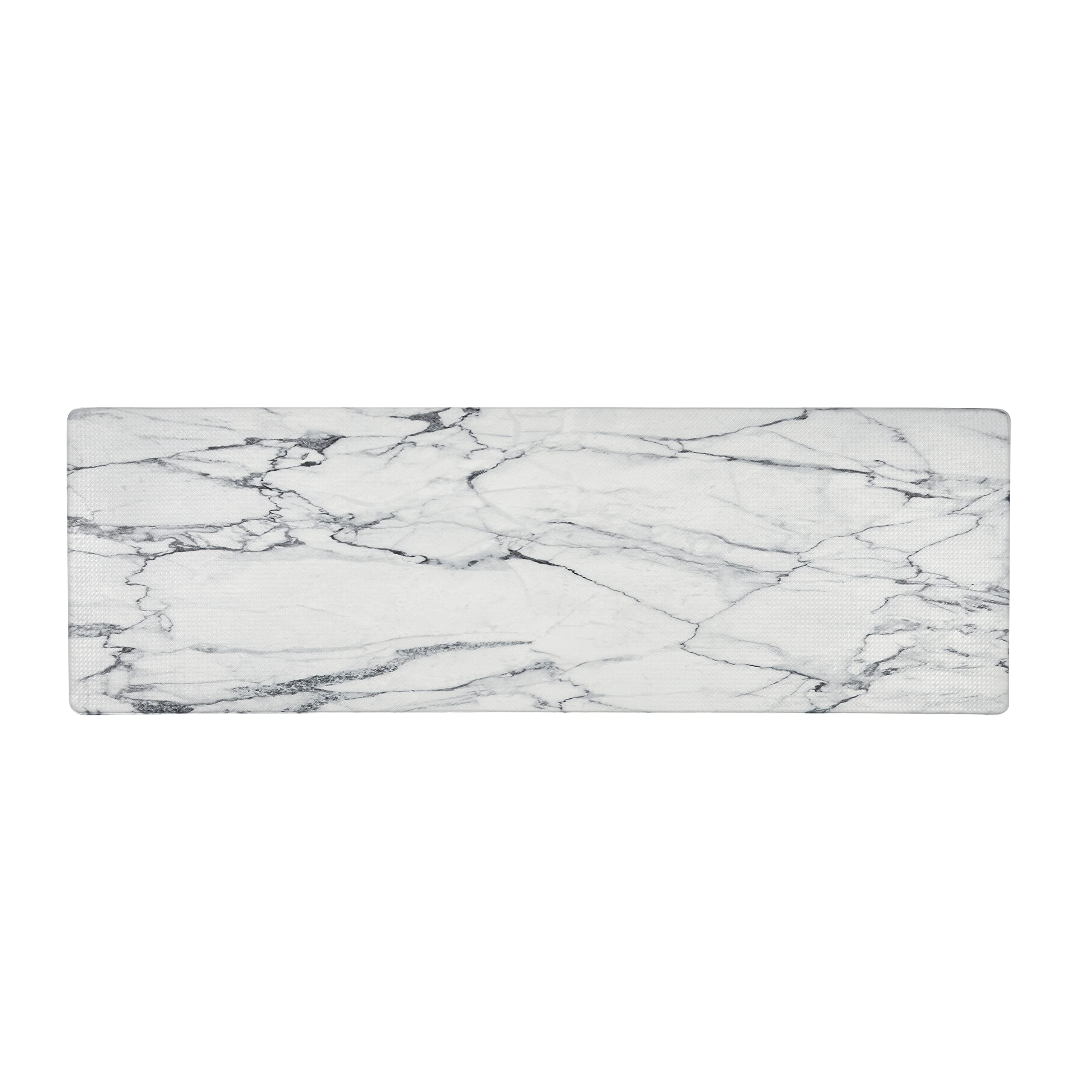 SoHome Cozy Living Anti Fatigue Mat Kitchen Mat Non Slip Stain Resistant Easy Clean 1/2 Inch Thick Kitchen Floor Mats, Marble White 18" x 55"
