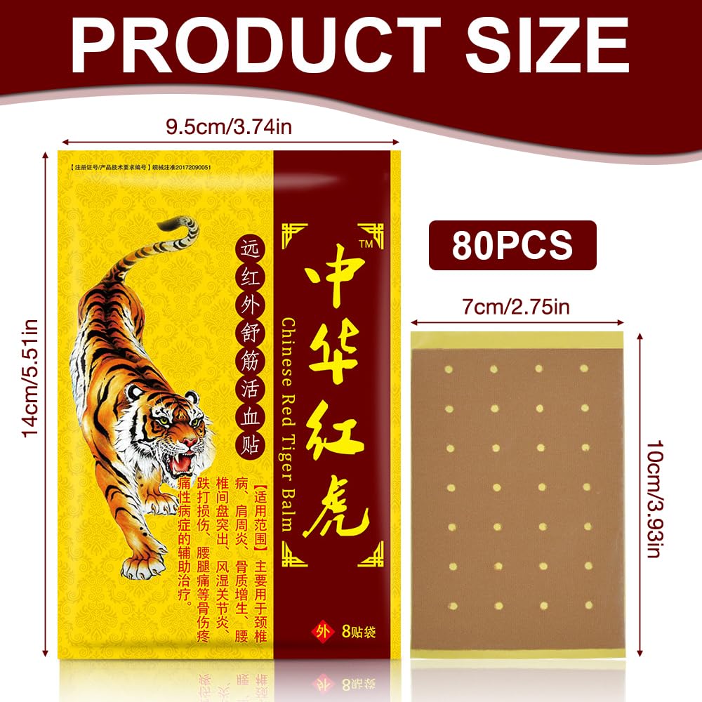 Parches Anti-Douleur, 80 Pièces Patch Chauffant, Patch Anti Douleur, Patch De Soulagement De La Douleur, Patch Chauffant Dos Pour Genoux, Muscles Endoloris, Maux De Dos