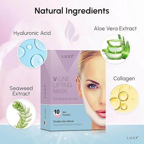 Miniatura 11 de Máscara facial contorneadora en forma de V, cinturón de elevación, reducción de cuello, mandíbula, parche reforzador, reafirmante para tensar