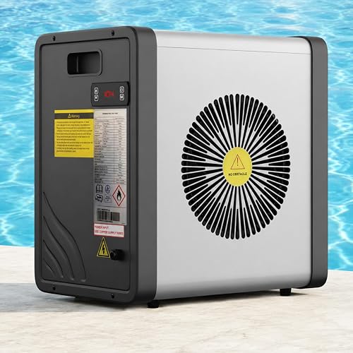 DoCred 17,060 BTU Swimming Pool Heat Pump, Electric Pool Heater for Above Ground Pool up to 5,500 Gallons, Ultra Quiet 29-45 dB, 5.5 COP, 115V, Heating and Cooling Pool Heater