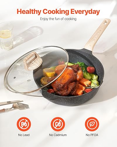 Miniatura 3 de VEVOR Juego de ollas y sartenes antiadherentes, juego de utensilios de cocina de granito, utensilios de cocina de inducción, juegos de cocina de RV