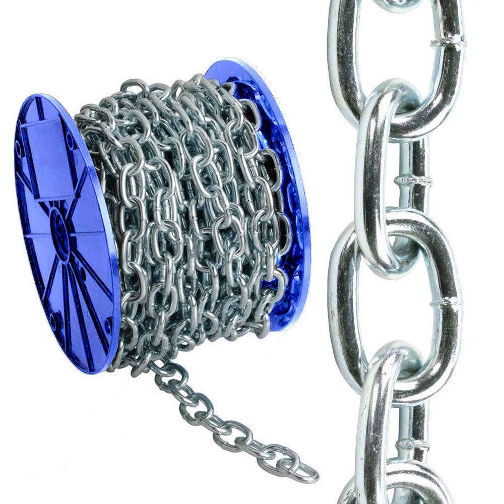 Elixir Gardens Premium Toughened Steel Chain Zinc Plated 2.5-8m Widths Various Lengths 6-24" | 6mm x 30cm / 12"