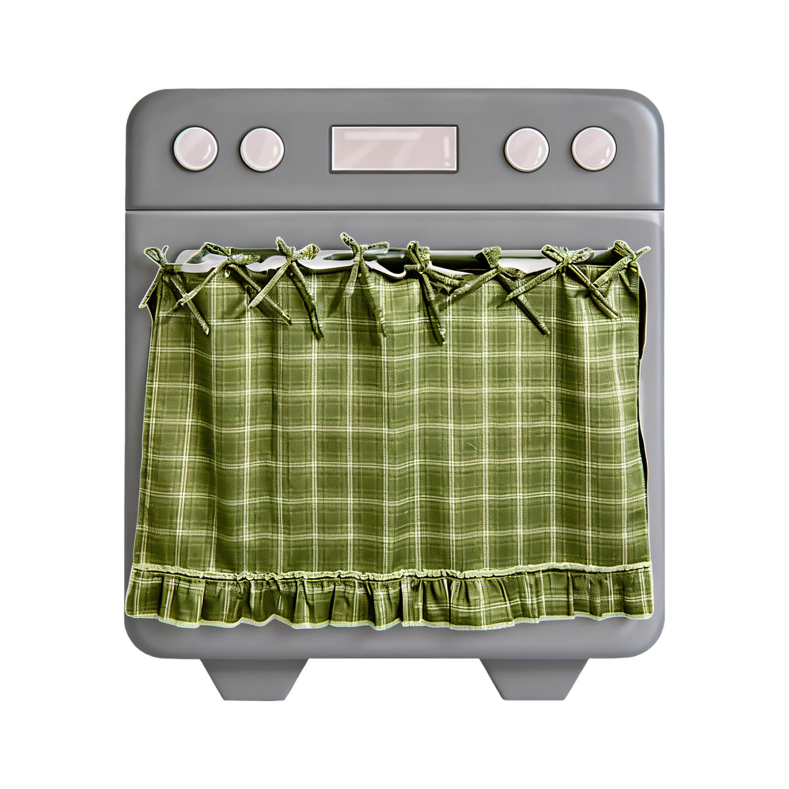 Tsophreniq Handcraft Farmhouse Styles Oven Skirt Concealing Curtain for Dishwasher and Cabinet in Soft Linen Blend Fabric Dishwasher Hide Curtain