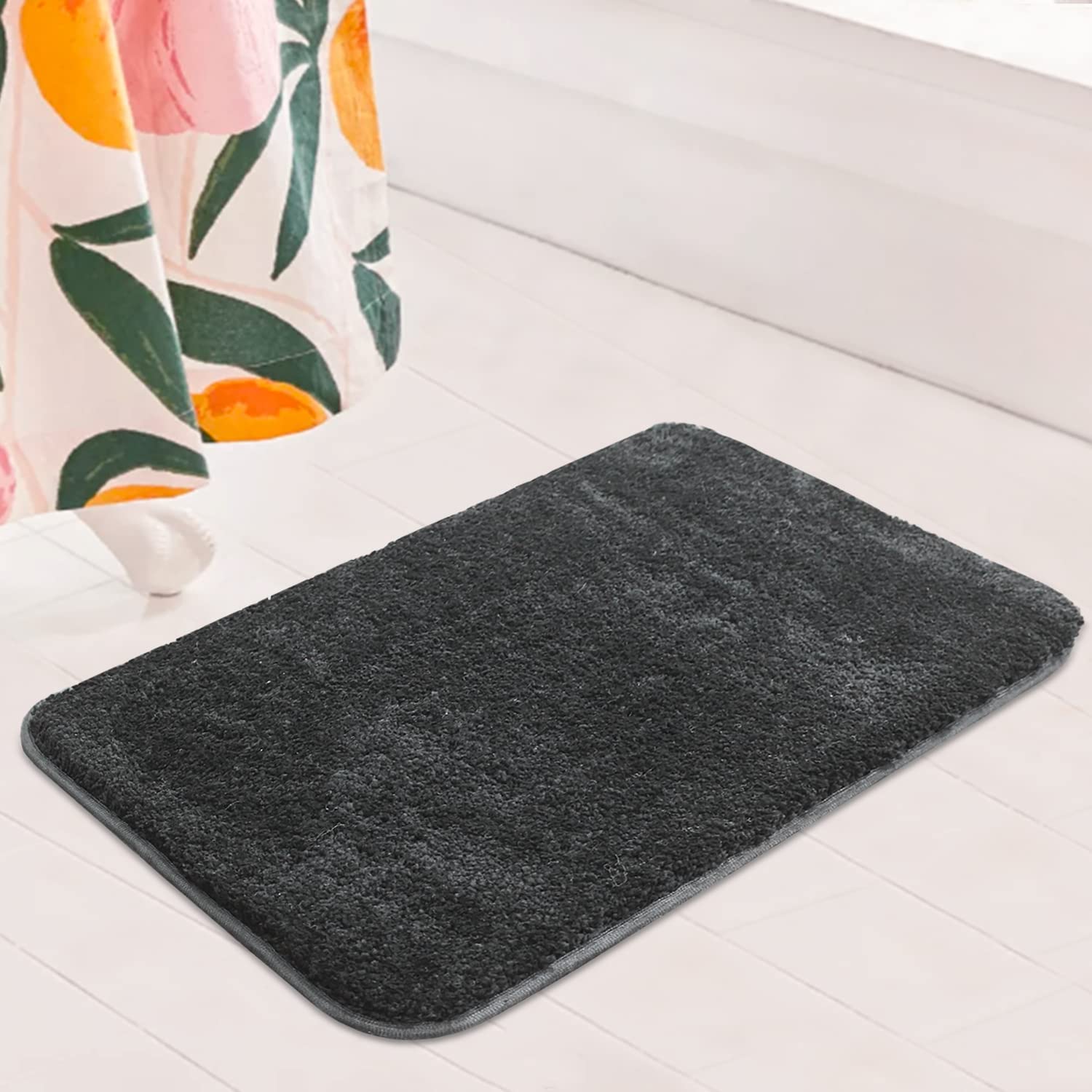 VNQ | Super Soft Shaggy Microfiber Door mat for Home | Indoor | Bathmat | Washroom | Living Room | Kitchen Room | Outdoor | Dirt Trapper, Water Absorbent Carpet/Rugs Pack of 1 Grey