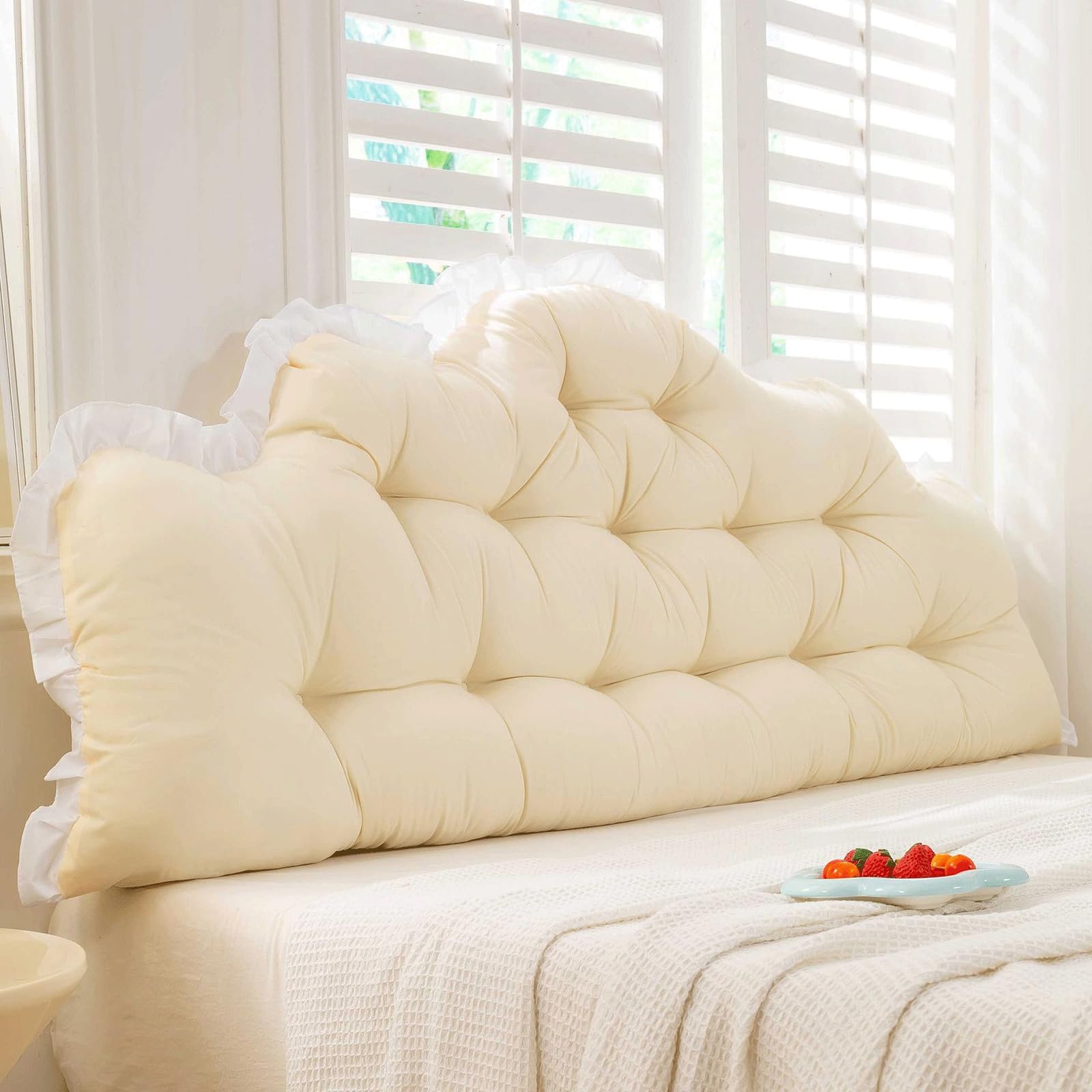 Oreiller de lecture pour canapé lit grand coussin de dossier jaune de 200cm