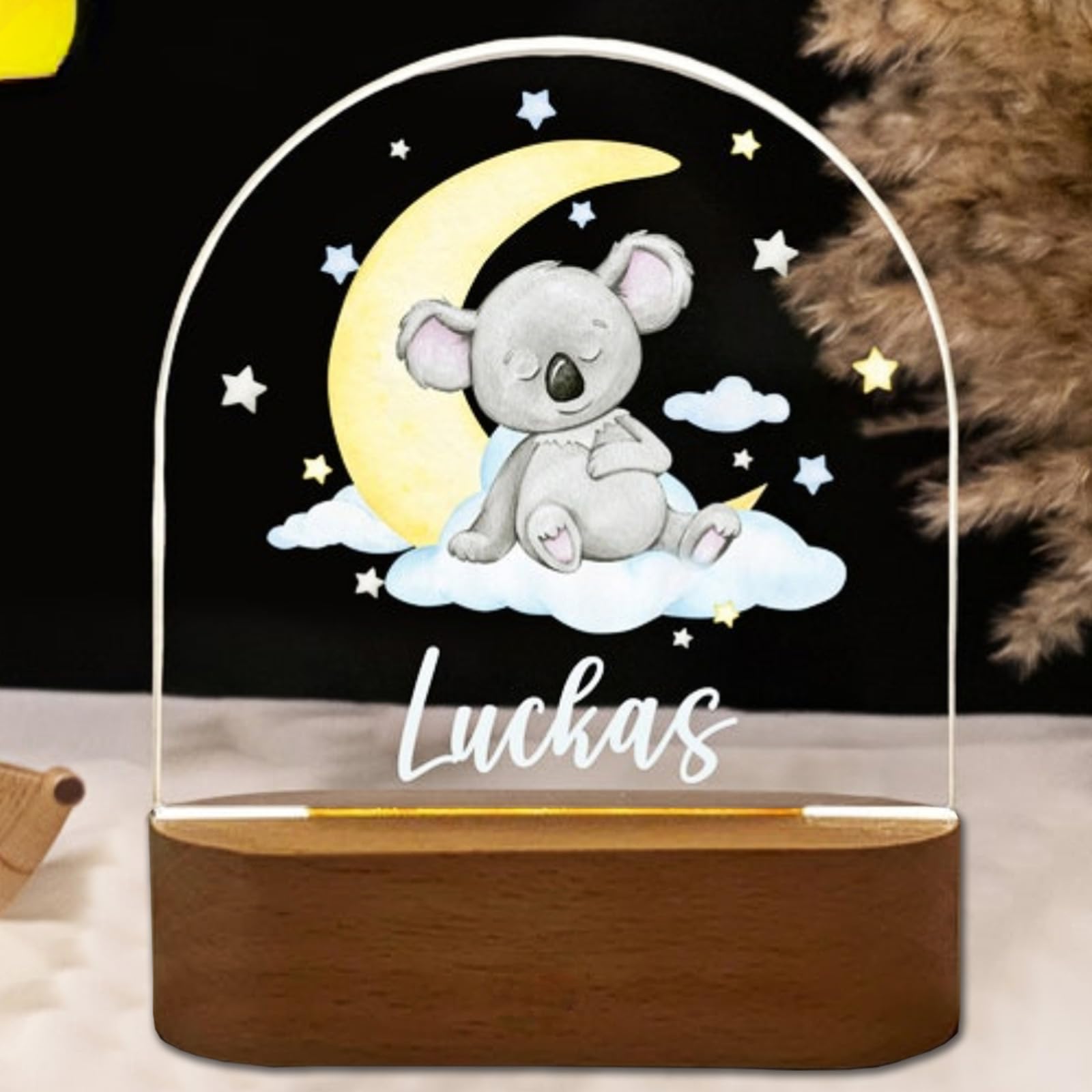 Fallover Personalised Baby Boys Girls Gifts, Custom LED Night Light Lamp for Babys Nursery - Cute Animals Design, Personalised Kids Sleep Light for Daughter, Son, Niece, Granddaughter, New Baby (21)