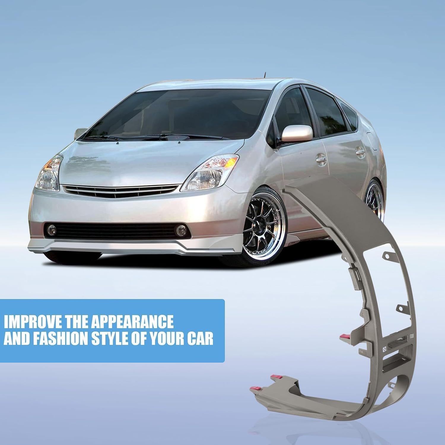Left Center A/C Dash Air Vent Trim Gray, Replacement Air Vent Outlet Panel Cover for Prius 2004-2006, Interior Dash Vent Grille, Replace 55670-47040