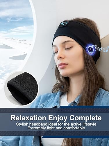 Miniatura 3 de Lullaband Diadema Bluetooth, auriculares para dormir de lado, auriculares para dormir, diadema cómoda con micrófono de altavoz fino, regalo manos