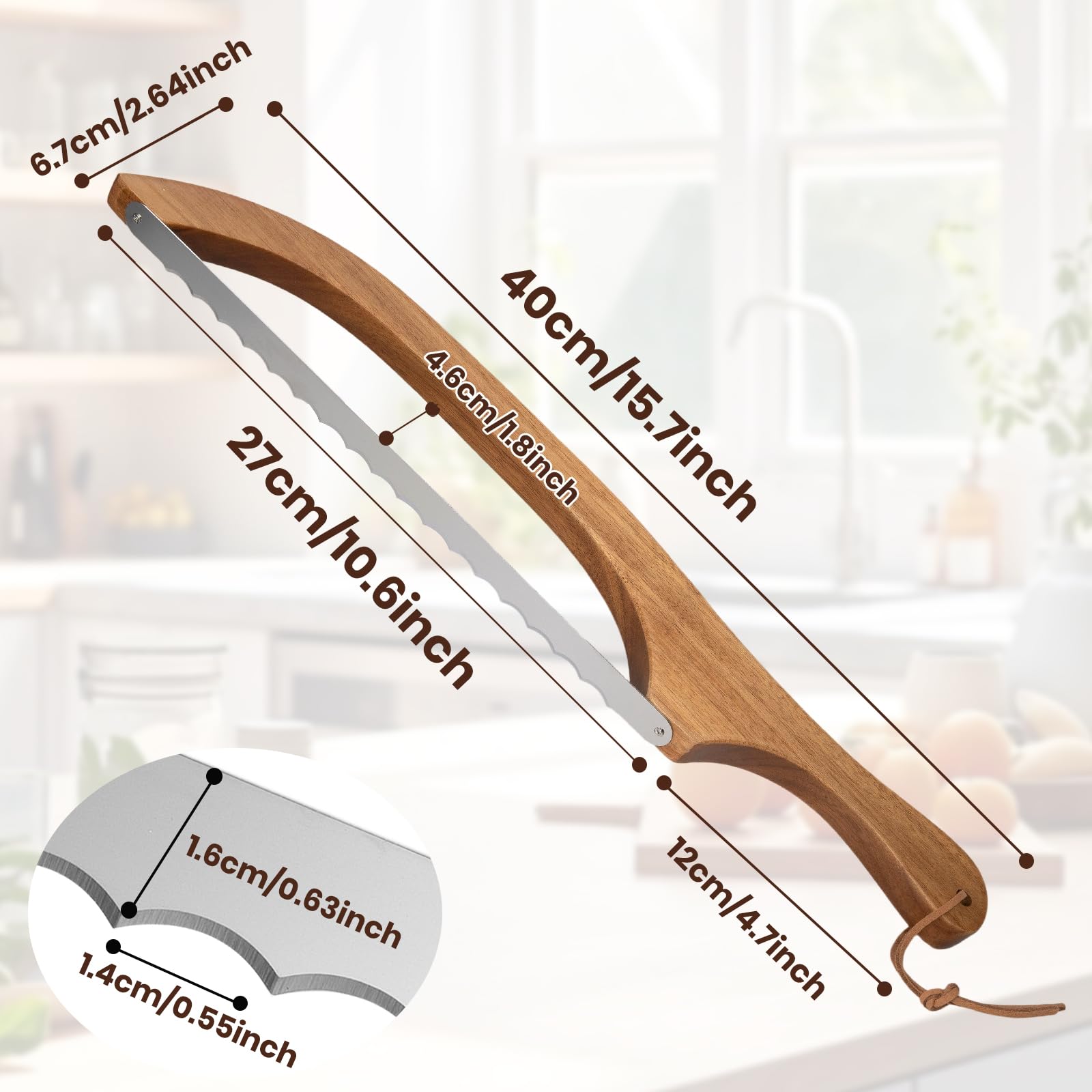 Sourdough Bread Knife - Serrated Slicer with Spare Blade -4