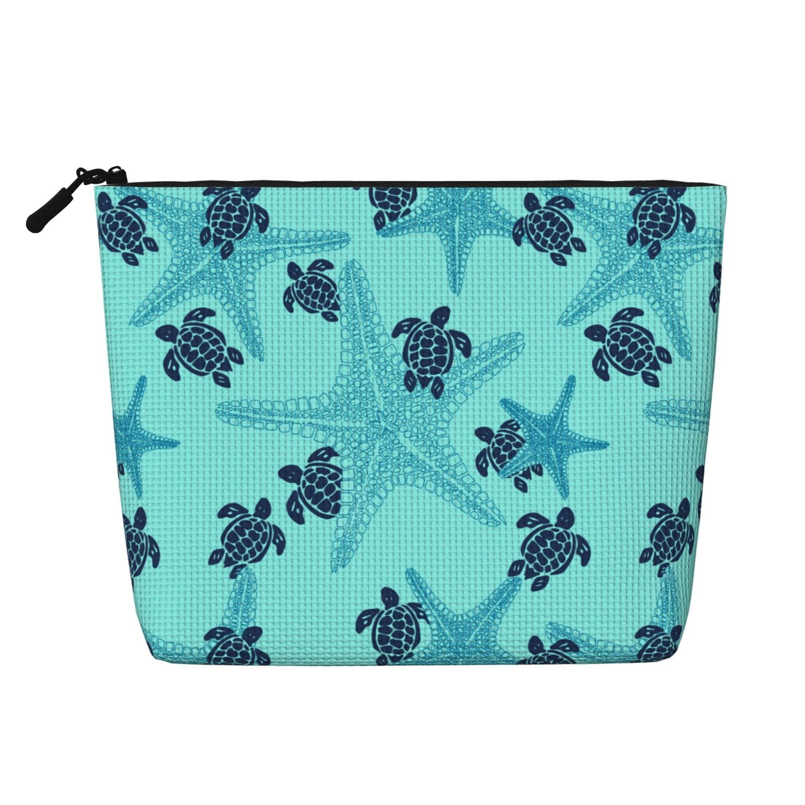 MINIOZE Summer Sea Turtle Ocean (2) Makeup Bag Travel Cosmetic Bag Organizer Toiletry Bag Make Up Bags For Women Girls Large Light
