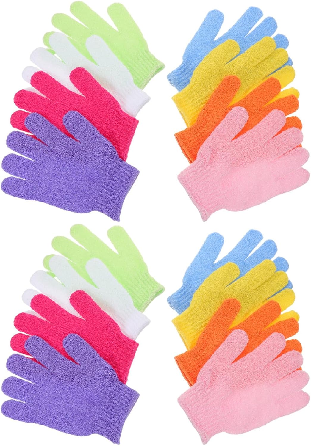 Yardwe 8 Pair Exfoliating Body Scrub Gloves for Shower with Comfortable Polyester Material, Skin Friendly Design for Men and Women, for Beauty Spa and Traveling Use