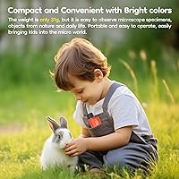 Vista 8 de Mini microscopio pequeño de bolsillo, microscopio de mano 60x-120x zoom iluminado LED con 5pcs diapositivas de microscopio