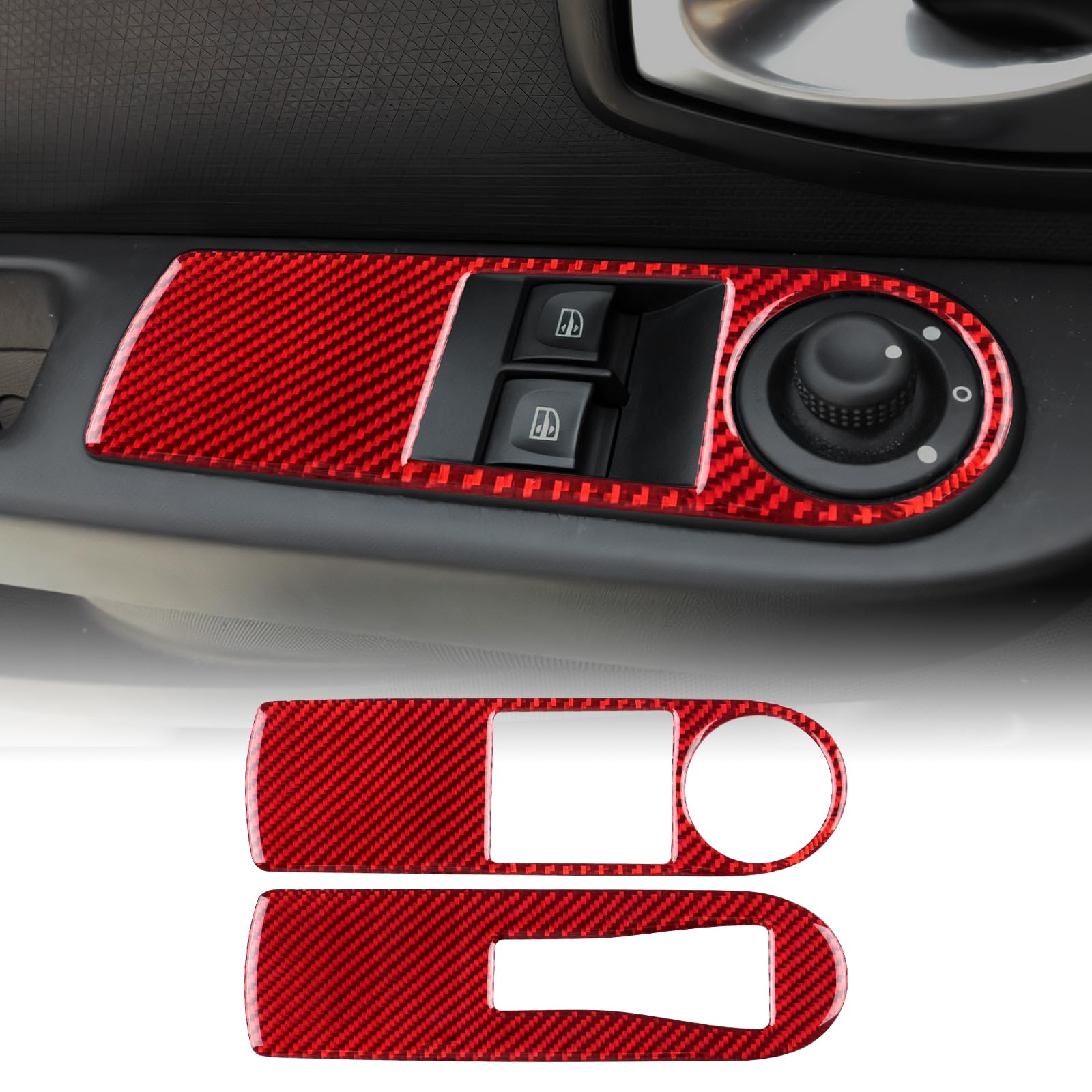 KUNGKIC Per Renault Clio 4 MK4 IV 2013 2014 2015 2016 2017 2018 Real Fibra di Carbonio Auto Frontale Pulsante Sollevamento Interno Esterno Telaio Decorativo Interno Accessori (Tipo A