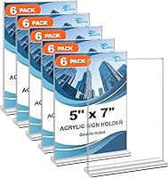 Vista 10 de EHWINE Soporte acrílico para letreros de 8.5 x 11 pulgadas, paquete de 10 soportes de doble cara para letreros de mesa, marco de fotos acrílico