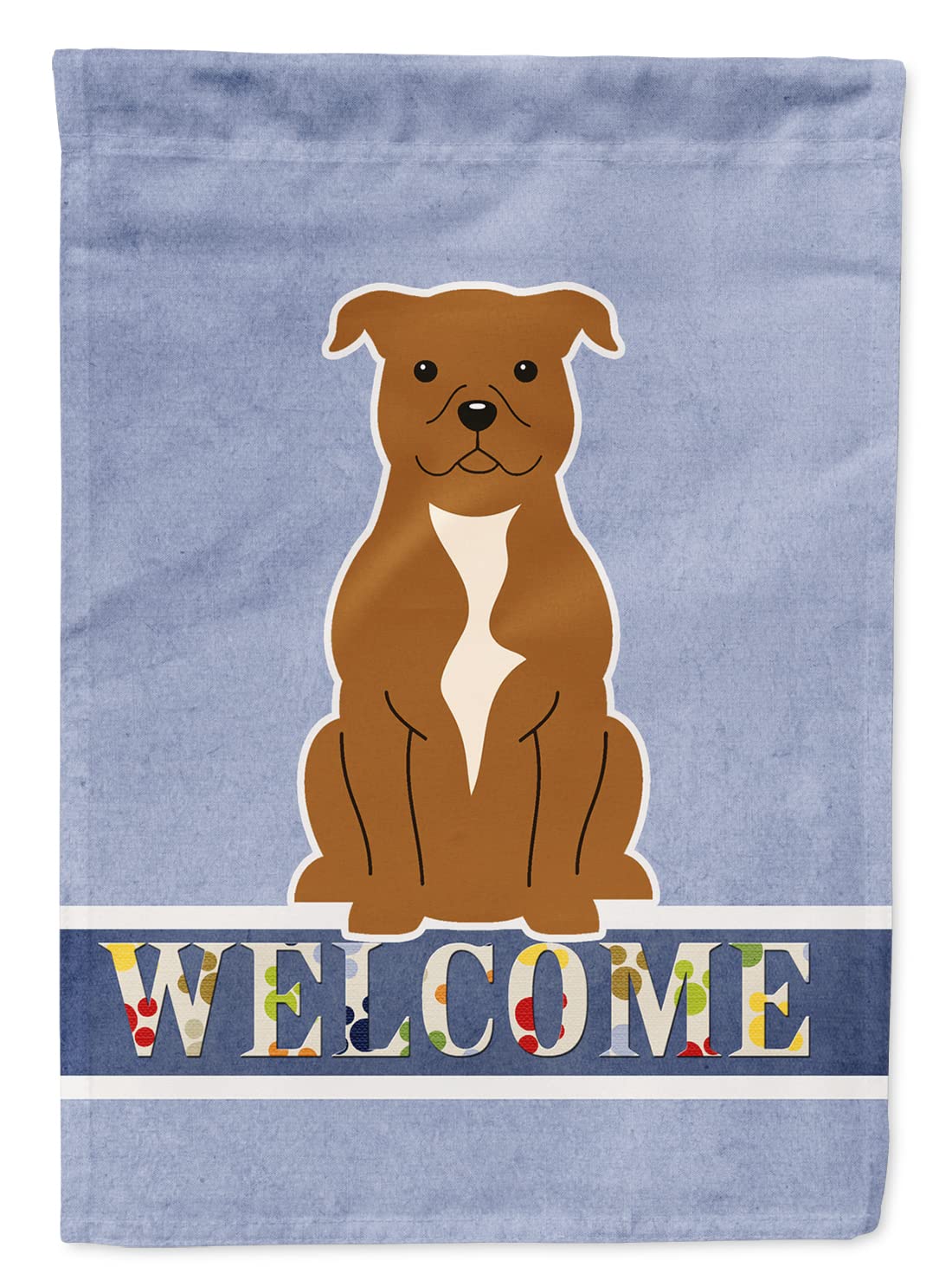 Staffordshire Bull Terrier drapeau jardin marron bienvenue petit pavillon extérieur