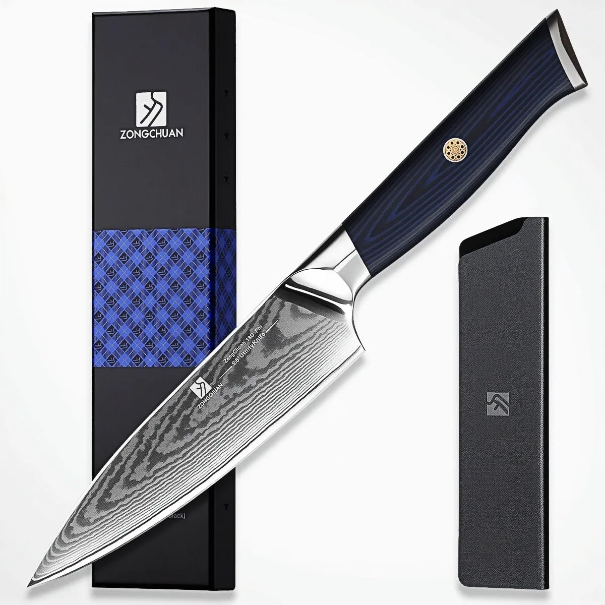 8-Inch Damascus Chef Knife, 67-Layer High Carbon Stainless Steel Kitchen Knife with Ergonomic Red Black G10 Handle, Protective Sheath & Gift Box for Home and Professional Cooking — Amazon image 12