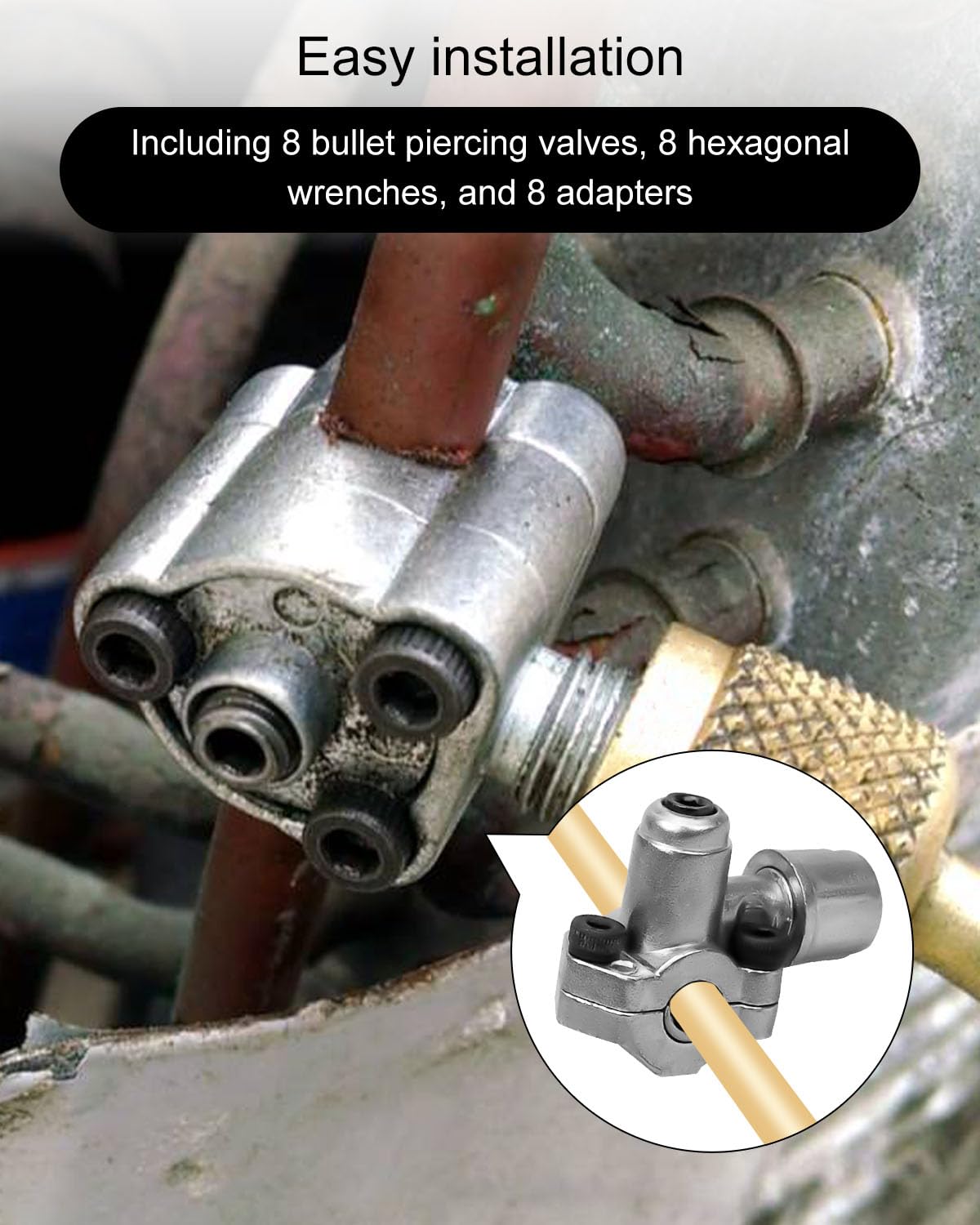 Piercing Valve Kit, Bullet Refrigerator Line Tap Valve Copatible With - View #13