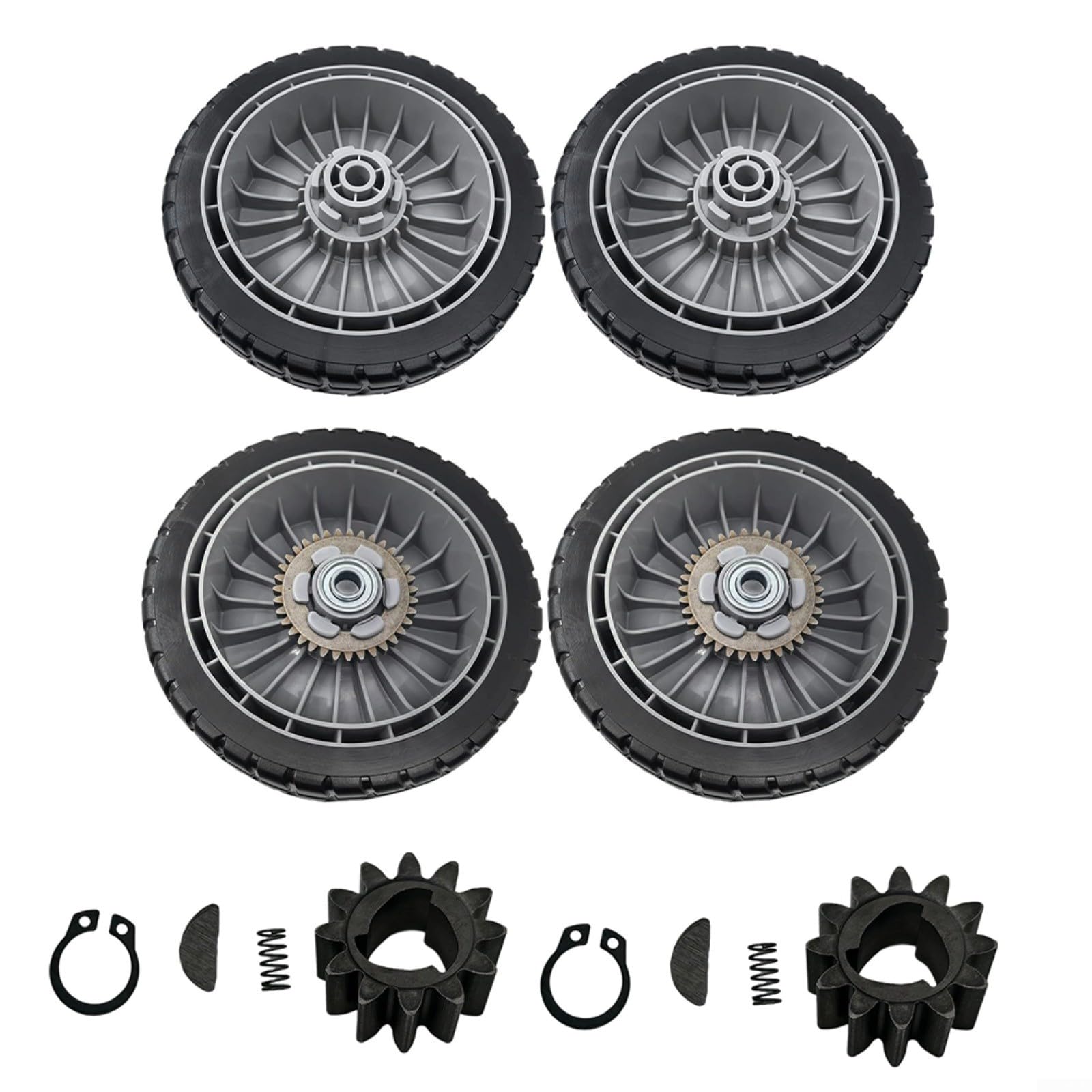 Ruedas para cortacésped Honda HRR216 HRS216 HRT216 HRT216, neumáticos de repuesto de 8 pulgadas con engranaje de accionamiento, diseño de goma de plástico resistente para el cuidado del