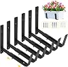 LukLoy Window Planter Box Brackets, 4 Pack Adjustable Heavy Duty Wall Mount Window Flower Boxes Outdoor with Bracket (6 to 12 in), with 70lbs Capacity, White