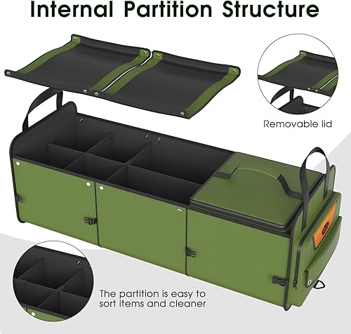 Miniatura 2 de Organizador de maletero de coche para SUV, organizador de maletero impermeable resistente, organizador plegable de coche con refrigerador