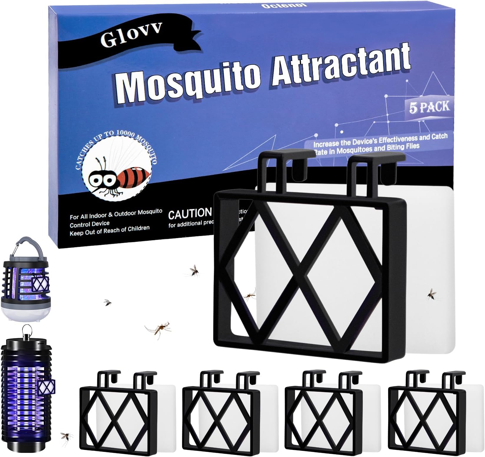 5 Lures Mosquito Attractant Bait Refill Cartridge for Bug Zappers | Fruit Fly Traps for Indoors Outdoor to Increase Catch Rates| Slow-Release of Flying Control