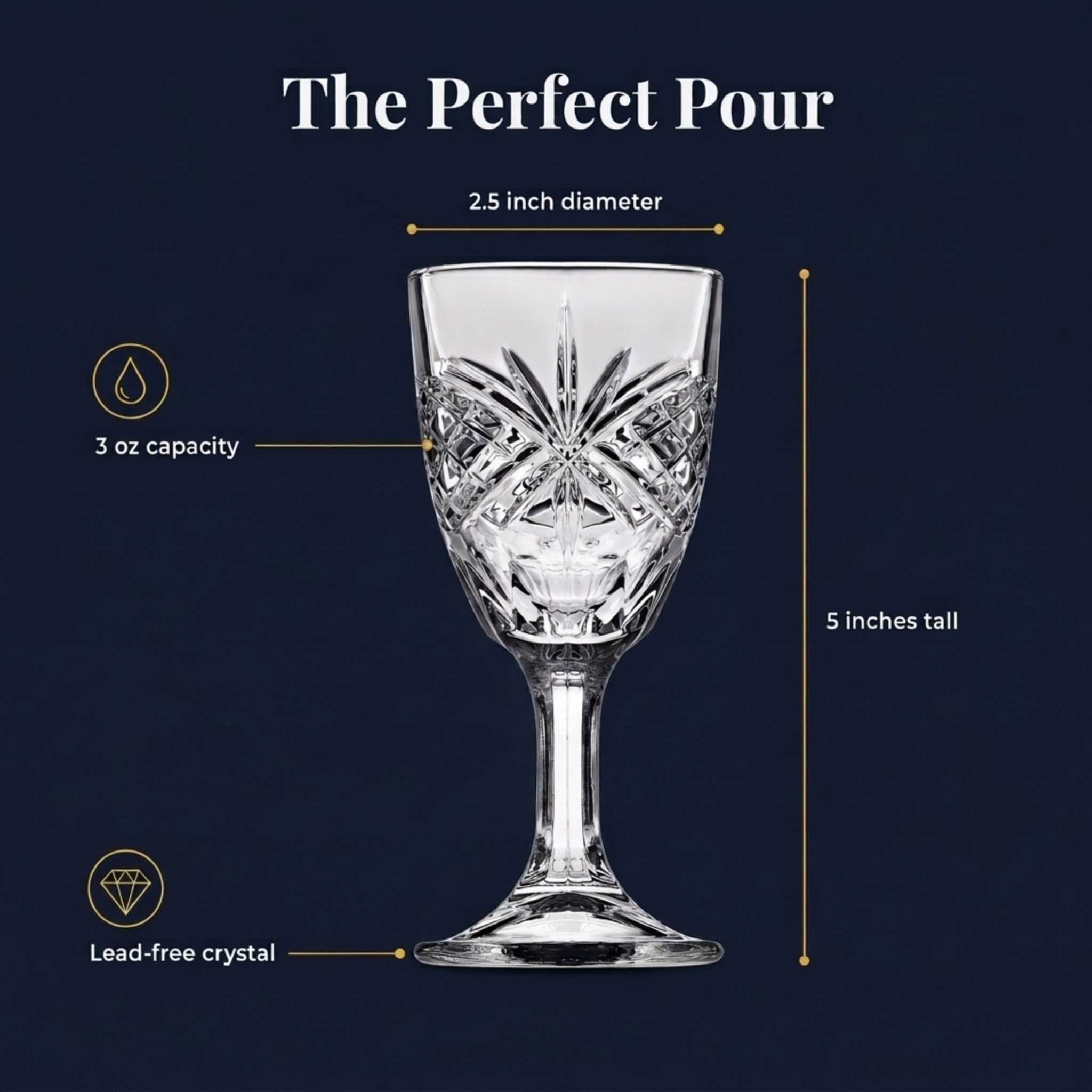 Godinger Dublin Cordial Glasses - Set of 6 -4