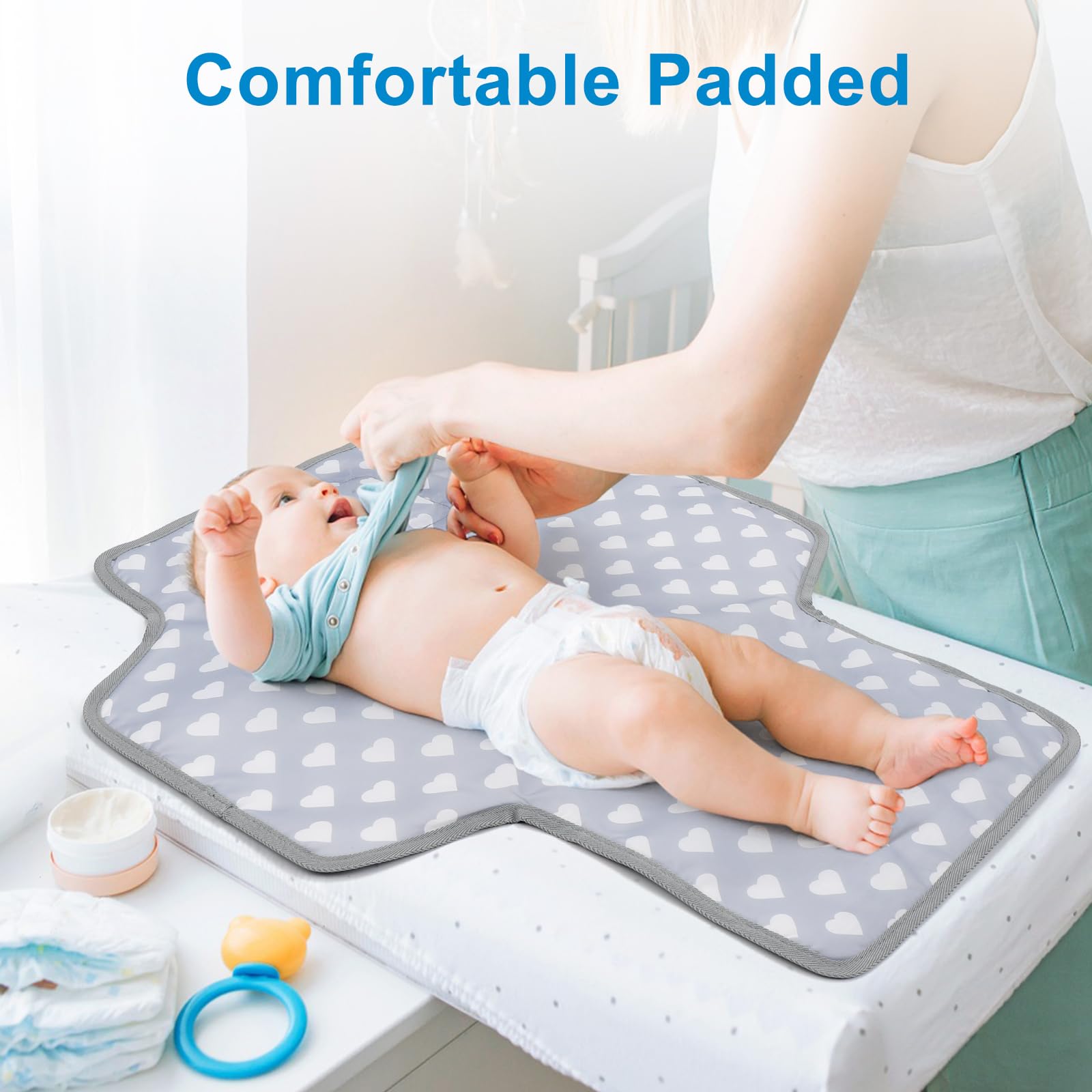 Accmor Cambiador de pañales portátil, impermeable, cambiador de pañales de viaje plegable para bebé, regalos esenciales para baby shower