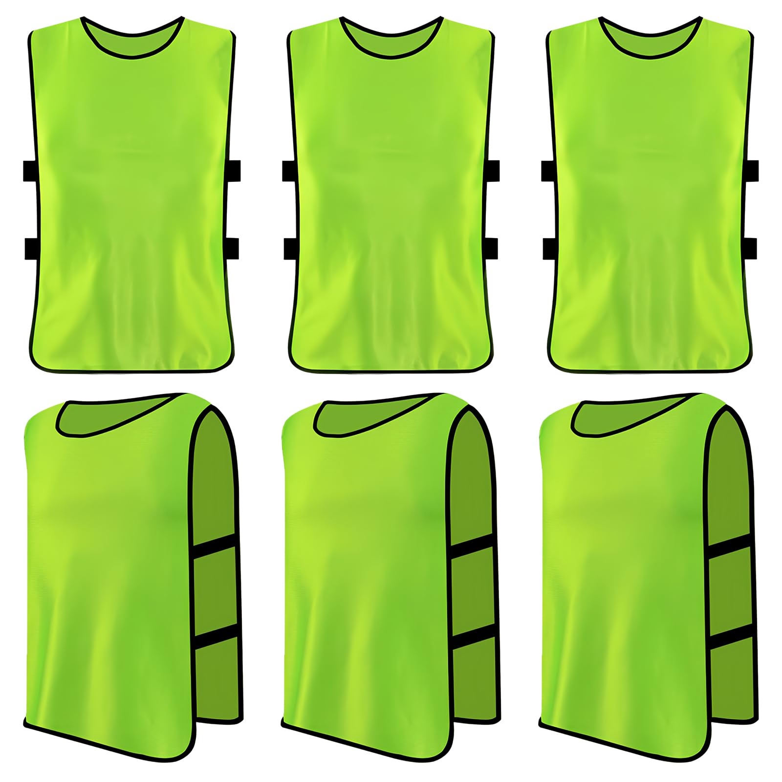 6 x Football Training Bibs, Scrimmage Training Vests Children, Sports Bibs Youth, Sports Training Mesh Bibs, Soccer Bibs, Netball Bibs Kids, Football Bibs Kids for Rugby Cricket Hockey