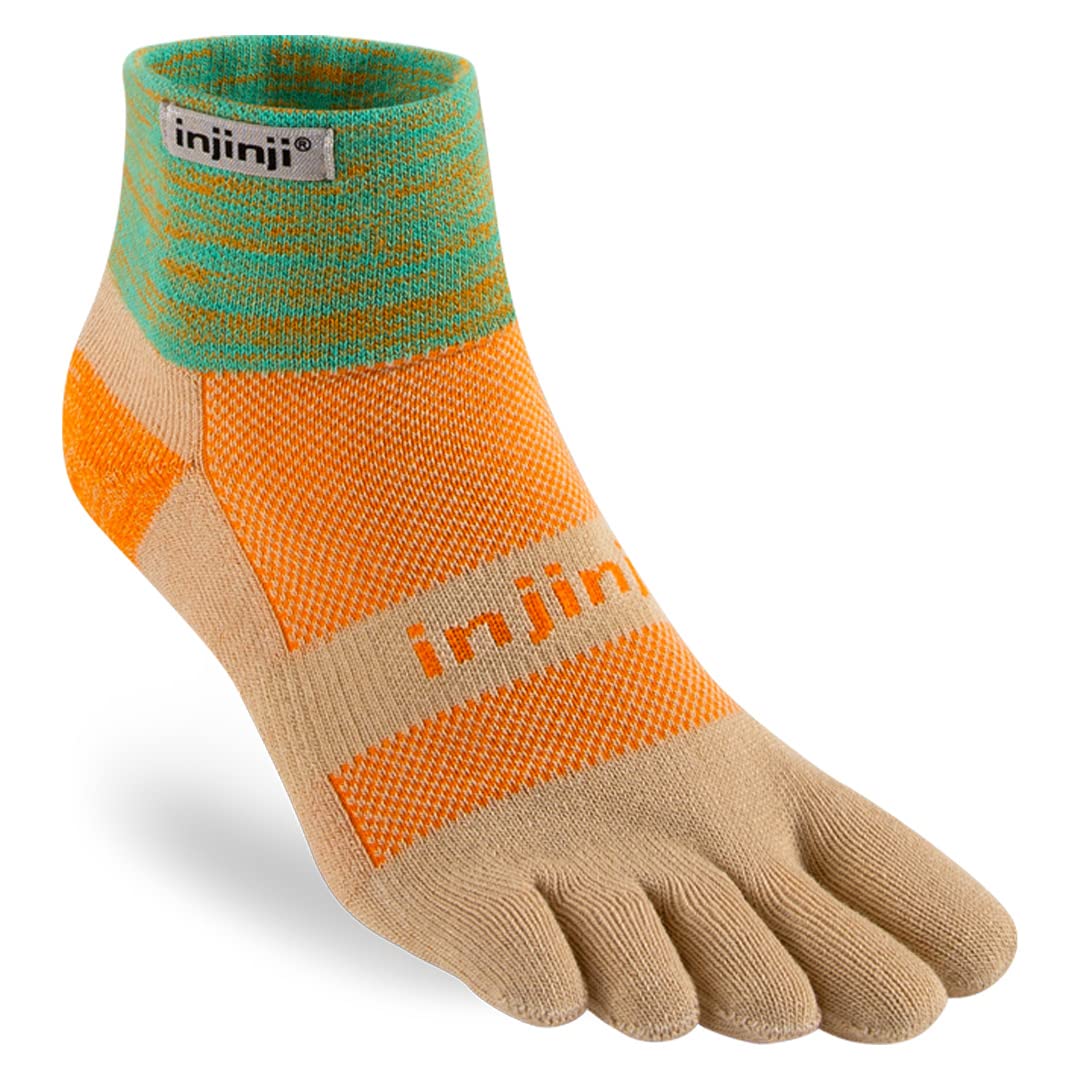 Injinji Trail Midweight Mini-Crew Socks, Wheat, L