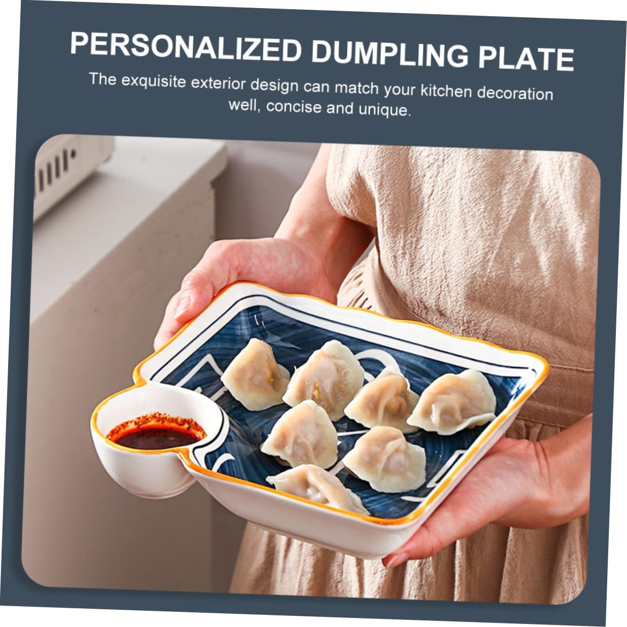 Ceramic Sushi Tray Set 4pcs Square Multi-grid Plates with Dipping Compartments Japanese Style Serving Plates for Home Kitchen Dining Random Color