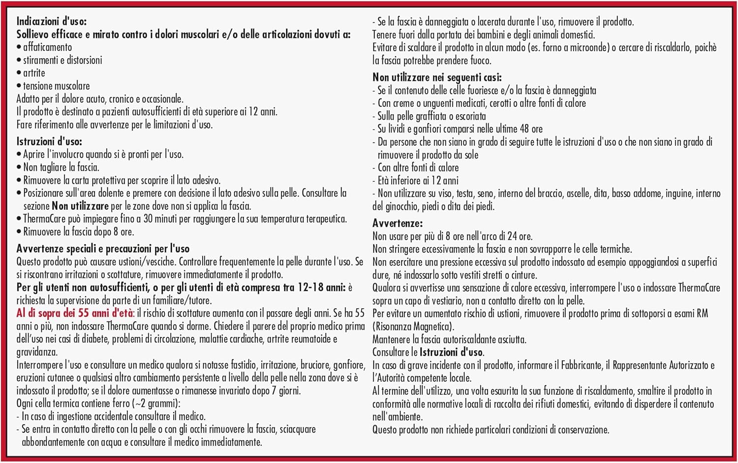ThermaCare Versatile XL Fasce Autoriscaldanti a Calore Terapeutico per Dolore Diffuso, 8 Ore Calore Costante, 2 Fasce Monouso