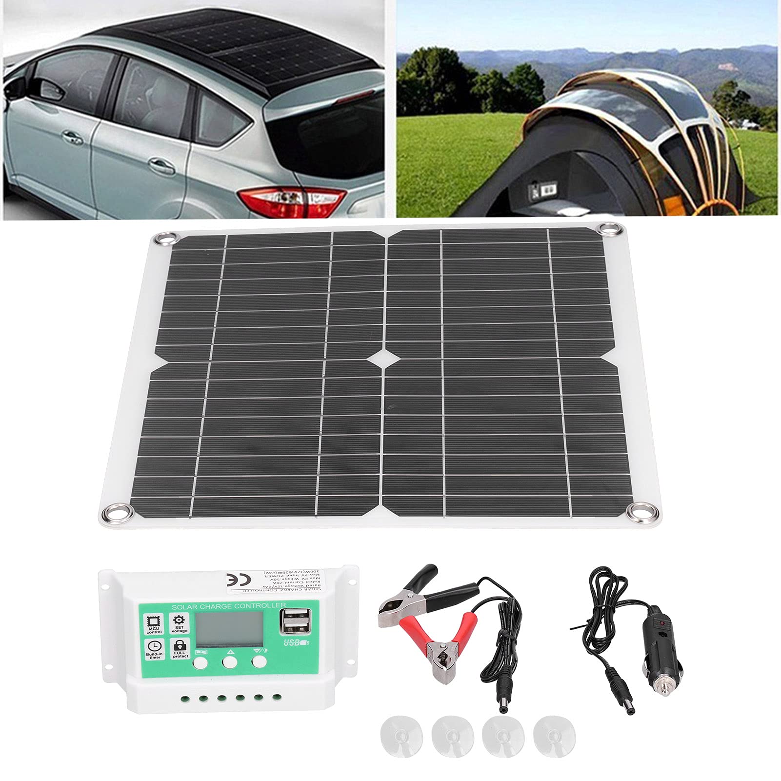 Kit pannello solare 40W 18V Pannello solare flessibile in silicio monocristallino con regolatore di carica solare 20A per esterno