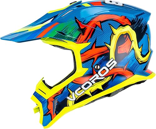 VCOROS H637 - Cascos de motocross para adultos, ATV, Dirtbike, BMX, MX, todoterreno, aventura, UTV, con certificación DOT